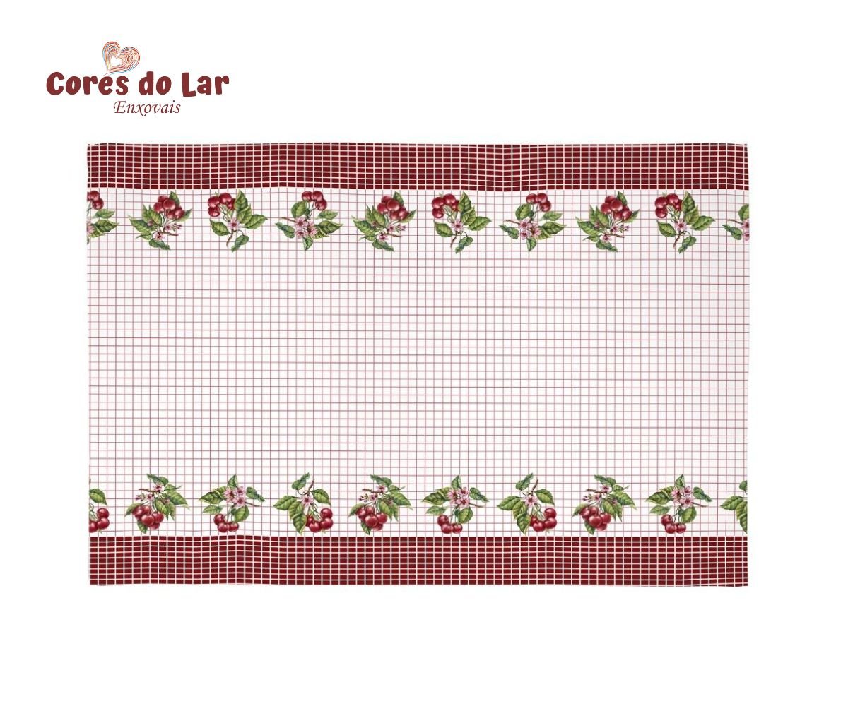 洗礼 初版 Toalha de Mesa Elegance 1,40m x 2,60m - Teka - Cereja